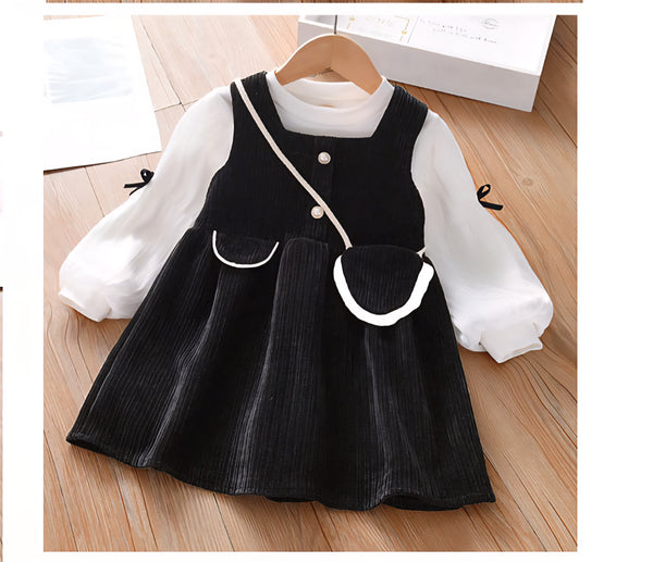 فستان كتان أسود دافئ